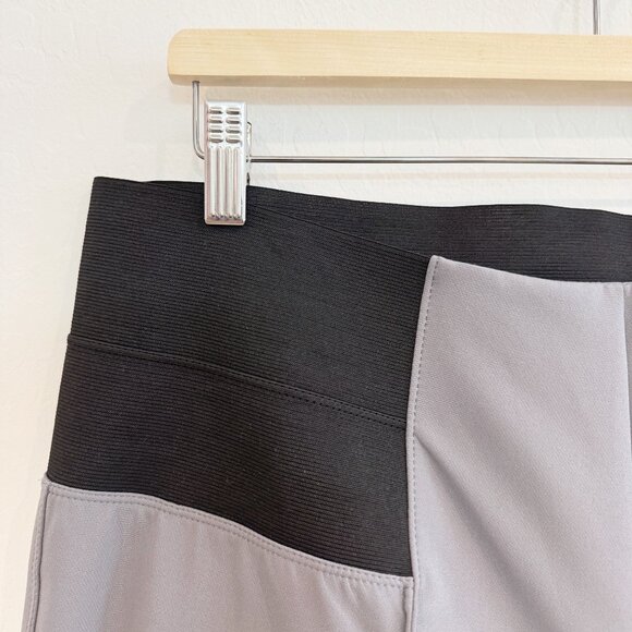 Lafayette 148 High Rise Pintuck Elastic Waist Ponte Slim Leg Zip Pants Gray XL - Picture 4 of 8